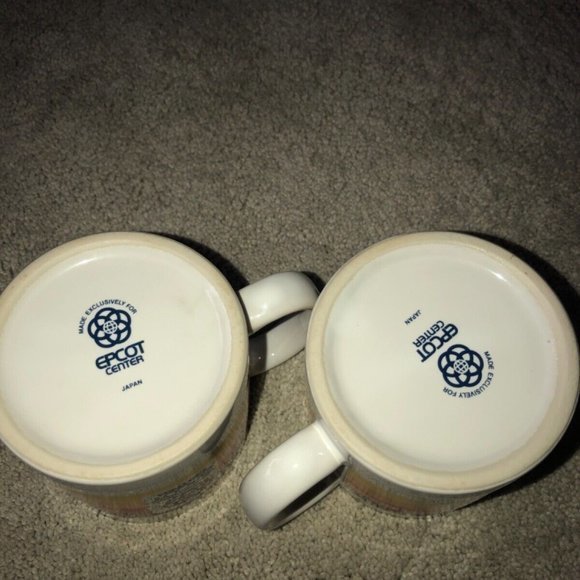 Vintage Walt Disney World Epcot Center Striped Coffee Mug Set (2) - Picture 11 of 13